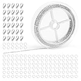 Gliederkette Meterware 10M Kette Meterware Gliederkette Silber DIY Chain Ketten zum Basteln Gliederkette Schmuckkette Gliederkette Meterware mit Karabinerverschlüssen und Biegeringen für DIY Halskette