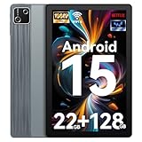 Whitedeer 2025 Neueste Android 15 Tablet - Tablet 10 Zoll mit 22GB+128GB+1TB TF Octa Core und Widevine L1, Wi-Fi 6G/BT 5.3, 6200mAh, 5+8MP, Computermodus unterstützt -Grau