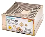 folia 3110 - Pappboxen im Natur Design, 12 Stück, in verschiedenen Größen, schöne Geschenkverpackung zum individuellen Dekorieren und Gestalten, ideal für jeden Anlass