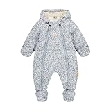 Steiff Schneeanzug EU Größe 74 cashmere blue, warmer Winter Overall, mit Kapuze, ideal für Schnee & Outdoor, Skianzug für Kinder, waschmaschinenfest
