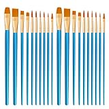 CNMTCCO Pinsel Set, 20Stück Hochwertige Pinsel mit Holzgriffen, Premium Nylon Acrylfarben Pinselset, Ölfarben Malerei Brush Set für Künstler, Kinder und Erwachsene (Blau)