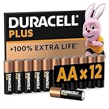 Duracell Plus Batterien AA, 12 Stück, langlebige Power, AA Batterie für Haushalt und Büro