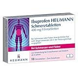 Ibuprofen HEUMANN Schmerztabletten 400 mg Filmtabletten: bei leichten, bis mäßig starken Schmerzen, fiebersenkende & entzündungshemmende Tabletten, 10 St