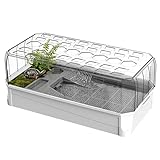 Schildkröten Aquarium Komplettset – Mini Turtles Tank für Wasserschildkröten | Terrarium für Schildkröten | Leicht zu Wechseln und zu Reinigen, Resistent gegen Abfallen, Zuchtbox für Reptilien(White W