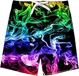 kids4ever Badeshorts Jungen 3D Buntes Badehose Kinder Sommer Schnell Trocknend Strand Surfer Board Swim Shorts mit Netzfutter