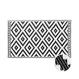 BUTLERS In- & Outdoor-Teppich Ethno Rauten L 150 x B 90cm -Colour Clash- Balkonteppich wetterfest und waschbar | auch für Küche, Bad oder Flur
