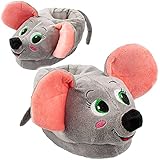 alles-meine.de GmbH Plüsch Hausschuhe _ Größe frei wählbar _ Maus - Größe Gr. 26 - 38 EU _ schön warm _ Kuschel - für Kinder & Erwachsene - ABS Sohle rutschfest - Plüschtier - Pl..