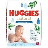 Huggies Feuchttücher Natural Biodegradable, sensitive Baby-Feuchttücher, 3 x 48 Babytücher, Großpackung
