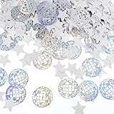 200 Stück Glitzer Discokugel Deko Konfetti,Disco Kugel Deko Konfetti Groß,Retro Discokugel Dekor Stern 80er 90er Party Tischdeko Glitzer Confetti für Geburtstage Hochzeiten Bälle Jubiläen