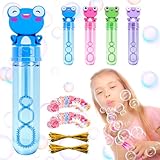 Anstore Frösche Seifenblasen Set, 8 Stück Seifenblasen Kinder in 4 Farben mit 10 Geschenkkarte, Frösche Griff Stäbe und Liebe Karte Geeignet für Hochzeit, Geburtstag, Party, Weihnachten, Halloween