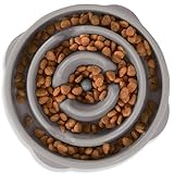 Outward Hound Fun Feeder Slo Napf - Slow Feeder Hundenapf - Anti-Schlucken - Interaktive Hundenapf - Medium - Grau