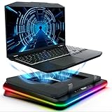 KLIM Turbofrost Laptop Kühler - Gaming Laptop Kühlpad mit 4 Turbolüftern - 4x4000 RPM, 2 Leistungsmodi (USB-C/DC), RGB, 4 USB-Ports und Dämpfung für schnelle Kühlung. Für bis 17 Zoll - Schwarz