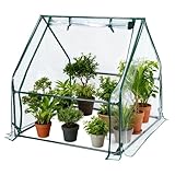 Mini-Gewächshaus – Robuste Türkonstruktion Mit Reißverschluss, Tragbare Frostschutzabdeckung, Wasserdichter Pflanzenschutz Für Drinnen Und Draußen | Balkon-Terrassen-Gartennutzung Zur Unterstützung Vo