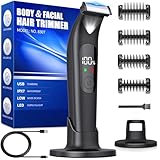 Intimrasierer Mann Rasierer Herren Elektrisch (OneBlade),Wasserdicht Körperrasierer mit LED Licht,Intimbereich Körperhaartrimmer,Face Bodygroom Männer,Barttrimmer Haarschneider für Gesicht und Körper