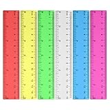 Suofuolef 6 Stück 15 cm/6 Zoll Kunststoff Lineal, Bunt Transparent Lineal mit Zentimetern und Zoll für Schule, Büro, Zuhause