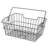 Prophete Fahrradkorb/Einkaufskorb für Gepäckträger, PE-kunststoffbeschichtet, mit Einhakkrallen, Tragegriff, abgeschrägt, 400 x 300 x 185 mm, schwarz