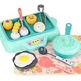 Tktouci Spielen Sie Kitchen Food, Kleinkindkochset | Spielen Sie das Küchenkit vor, um 16-teilige Food-Set & Kochgeschirr zu Spielen - Realistische interaktive gebratene Eier -Spielset, Party