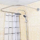Duschvorhangstange, Duschvorhangwinkelstangen Ohne Bohren Müssen&ohne Deckenhalterung Erweiterbar Duschstange Ecke Rostfrei Badewanne & Dusche