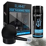 Hinourisha Haarpuder Männer, Hair filler, Hair fiber spray, Schütthaar zum Sofortigen Kaschieren Kahler Stellen, Haaraufbaufasern, Haarverdichtung für Frauen und Männer (Dunkelbraun mit Applikator)