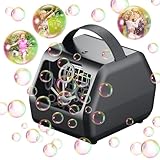KASTEWILL Seifenblasenmaschine 5000+/min, Neuest 2024 tragbare Blasenmaschine für Kinder 500 ml, Kombinationen aus kleinen und großen Blasen, Bubble Maschine für Geburtstag, Party, Hochzeit-Schwarz