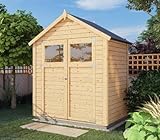 Alpholz Gerätehaus Alisha aus Fichten-Holz, Gartenhaus mit 14mm Wandstärke, Holzhaus inklusive Montagematerial, Geräteschuppen Größe: 202 x 131 cm, Satteldach