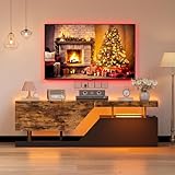 TV Schrank Lowboard mit LED 2 Klappen/Türen Fernsehschrank Modern Grifflose Öffnen TV Board Sideboard TV Tisch Lowboard für Fernseher bis zu 65 Zoll TV-Regal für Wohnzimmer, Unterhaltungsraum