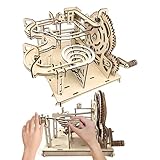 Generisch 3D Holz Puzzle Murmelbahn Trackball Modell Bausatz, 115 Teile, Holzpuzzle für Kinder und Erwachsene ab 10 Jahren, Mechanisch-Technisch, 5 Stahlkugeln, 1 Set, 115 Teile, 1 Puzzle
