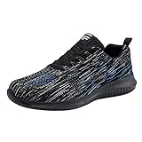 Woaikeyu Einfache Herren-Sneaker, leicht, atmungsaktiv, Laufschuhe, Mode, bequem, Sportschuhe, modisch, Fitness, Sneakers, Schwarz , 44 EU
