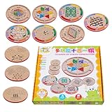 Schachspiel, Dame und Schachbrettspiel, multifunktionales Holzspiel, interaktives Spiel für Kinder, Mädchen, Frauen