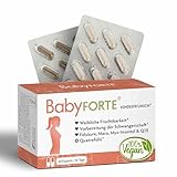 BabyFORTE Kinderwunsch Tabletten | vegan | Folsäure 800 μg, Quatrefolic, Maca, Inositol, Jod | 60 Kapseln | Schwangerschaftsvitamine