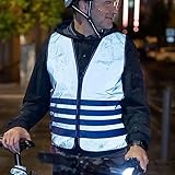 ABUS Warnweste Lumino Urban Vest - voll reflektierende Sicherheitsweste für bessere Sichtbarkeit bei Nacht - für Erwachsene - mit Reißverschluss - Größe XL