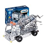 Eitech 00282 Metallbaukasten - LKW Betonmischer, 340 Bauteile, LKW-Spielzeug für die Baustelle, Baufahrzeug ca. 20,5 cm, Konstruktionsspielzeug für Kinder ab 8 Jahren