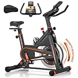 DMASUN Heimtrainer Fahrrad Profi, Leises Hometrainer Fahrrad mit magnetischem Widerstand, Wartungsfreier Ergometer Heimtrainer mit LCD-Monitor, Idoor Bike mit weichem Sitzbezug, 160kg Belastbar