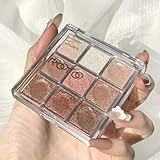 Glitter Eyeshadow Palette, Weiß Rosa Braun Lidschatten Palette Für Frauen Mädchen Schimmer Lidschatten Make-Up Paletten, Wasserdicht Langanhaltende Reisegröße Lidschatten Geschenk (01 Schneeflocke)