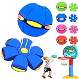 New Bouncy Ball for Kids,Magic Metaball Bouncing Ball,Schwebender Spielball,Hüpfball Kinder,Magic Flying Saucer Metaball Bouncing Interactive Flying Saucer Bouncing Balls with 6 Lights (Blue)