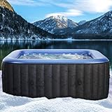 BRAST Whirlpool aufblasbar MSpa | 4-8 Personen | viele Modelle rund und eckig | Ø 125-224cm | In-Outdoor Pool | bis zu 144 Massagedüsen | inkl. Aufblasfunktion Abdeckung Timer Heizung | Tekapo6