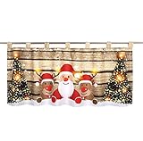 Delindo Lifestyle LED Scheibengardine Christmas Team für das Kinderzimmer, beleuchtete Bistrogardine, 45x120 cm, Moderne Gardine zu Weihnachten