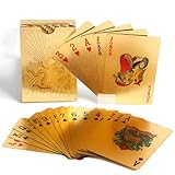 NOPKESV 1 Kartenspiele Poker Plastik Wasserdicht Neuheit 54 Kartenspiel Spielkarten Servd Cards Gold Totem-Drachen