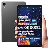 RebotAi Tablet 8.7' Android 15 4G LTE Mediatek Helio G100, 18GB(6+12) RAM 128GB ROM / 1TB TF, 90Hz Display, Widevine L1, 5G Wi-Fi & BT 5.2, 5000mAh Tablet Für Spiele/Comics/Videos