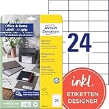 AVERY Zweckform 3474-10 Adressaufkleber (240 Klebeetiketten, 70x37 mm auf A4, bedruckbare Absenderetiketten, selbstklebende Adressetiketten mit ultragrip, ideal fürs HomeOffice) 10 Blatt, weiß