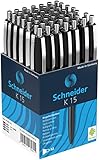 Schneider 3081 K15 Kugelschreiber (dokumentenecht, Strichstärke: M, Schreibfarbe: schwarz) 50 Stück, schwarz