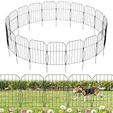WELDUN Gartenzaun 19 Stücke Metall Steckzaun, Dekoration Gitterzaun für Garten, Total 590 cm (L) x 41 cm (H), Garten Zaun Gartenbeet und Tierbarriere, für Kaninchen, Hund, Hof