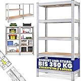 Monzana® Schwerlastregal 170x75x30cm 350kg 5 MDF-Platten Regal Lagerregal Kellerregal Steckregal Werkstattregal