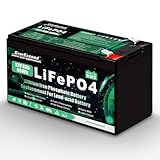 12V 8Ah Lifepo4 Batterie 3000+ Tiefentladungszyklen 12 V Lithium Batterie für Solar/Windenergie, Beleuchtung, Fischfinder, Power Wheels und mehr, 10A BMS