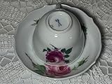 2 tlg. hochwertige Mokka-Espresso-Tasse und Untertasse mit Rosenmotiven. Made in Meißen. Mit den Schwerten.