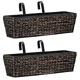 HETFTJN Pflanzkübel, Blumentopf Gross Blumentopf Set Übertopf Mit Gestell Blumentopf Klein Geeignet für Plants Terrace Garten Succulents 2 STK. Wasserhyazinthe Braun