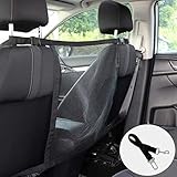 DaizySight Auto Hund Net Barrier, Durch Fahrzeug Small Mesh Barrier, Um Hunde Und Tierhaare Vom Vordersitz Fernzuhalten, mit Verstellbarem Pet Car Sicherheitsgurt