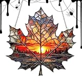 Sonnenfänger aus Ahornblatt für Fenster | 2D-Acryl-Sonnenfänger für Winter und Thanksgiving, Heimdekoration | Geburtstag, Weihnachten, Apartment, Zimmer, Wohnheim, Schule