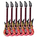 LALADEFIEE 6 Stück Teiliges PVC Aufblasbares Gitarren Flammendesign Langlebige Luftgitarren als Kinderparty deko Kreative Musikinstrument spielzeuge für Mädchen und Musikfans