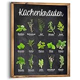 REINDERS Wandbild, Küchenkräuter, Küche, Bilder, Wanddeko, Room Decor, Holz, Grün, 50x40cm
